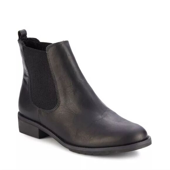 Walking Cradles Kendall  Black Leather Ankle Booties Size 6 M - Picture 1 of 8